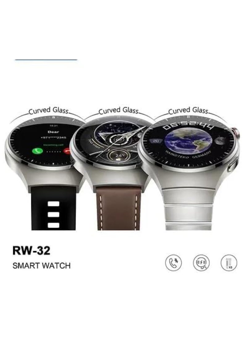 Haino Teko - RW 32 Smart Watch With 3 Pairs Straps HD IPS AMOLED Display Waterproof Smartwatch 4 Pro Curved Glass App Control Heart Rate GPS And Fitness Smartwatch - Image 1