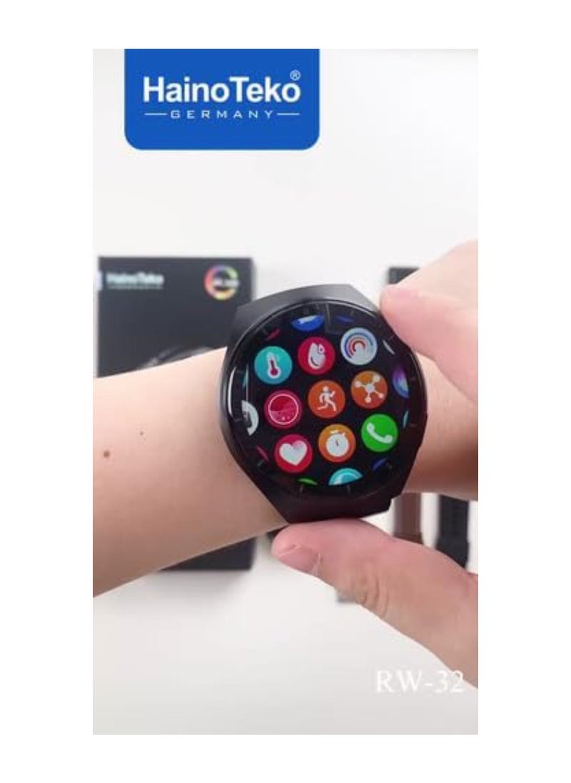 Haino Teko - RW 32 Smart Watch With 3 Pairs Straps HD IPS AMOLED Display Waterproof Smartwatch 4 Pro Curved Glass App Control Heart Rate GPS And Fitness Smartwatch - Image 1