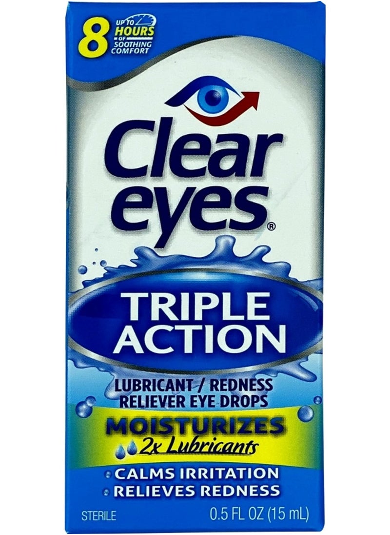 Clear Eyes Clear Eyes Triple Action Eye Drops 15ml 