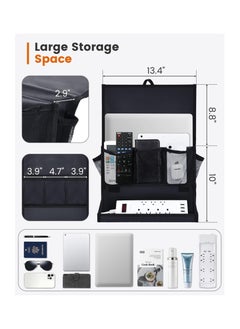 KASTWAVE Bedside Caddy, Hanging Bedside Organizer with Power Strip Holder, Bedside Storage Organizer with 6 Pockets Multi-functional Organizer Caddy  - Image 2