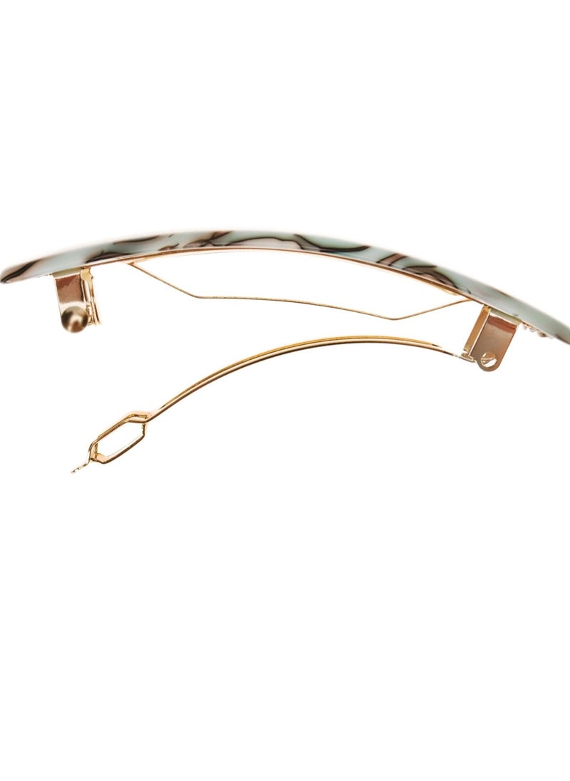 France Luxe France Luxe Classic Rectangle Hair Barrette, South Sea - Classic French Design for Everyday Wear  - Image 2