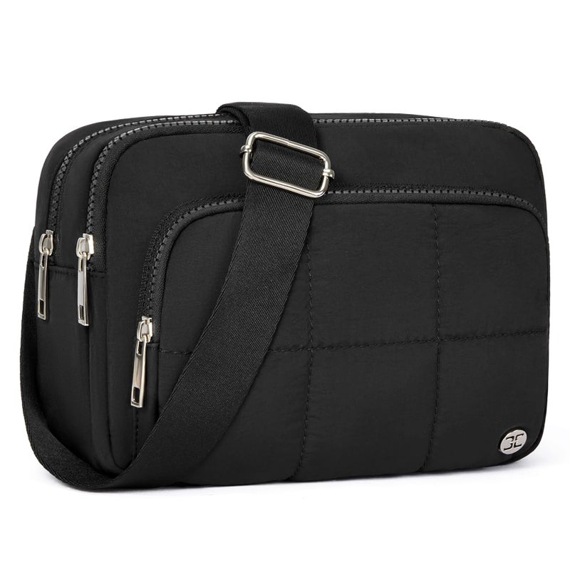 Telena 3-Zip Crossbody Bags for Women - Convertible RFID Anti-Theft Cross Body Bag for Everyday Use Black - Image 1