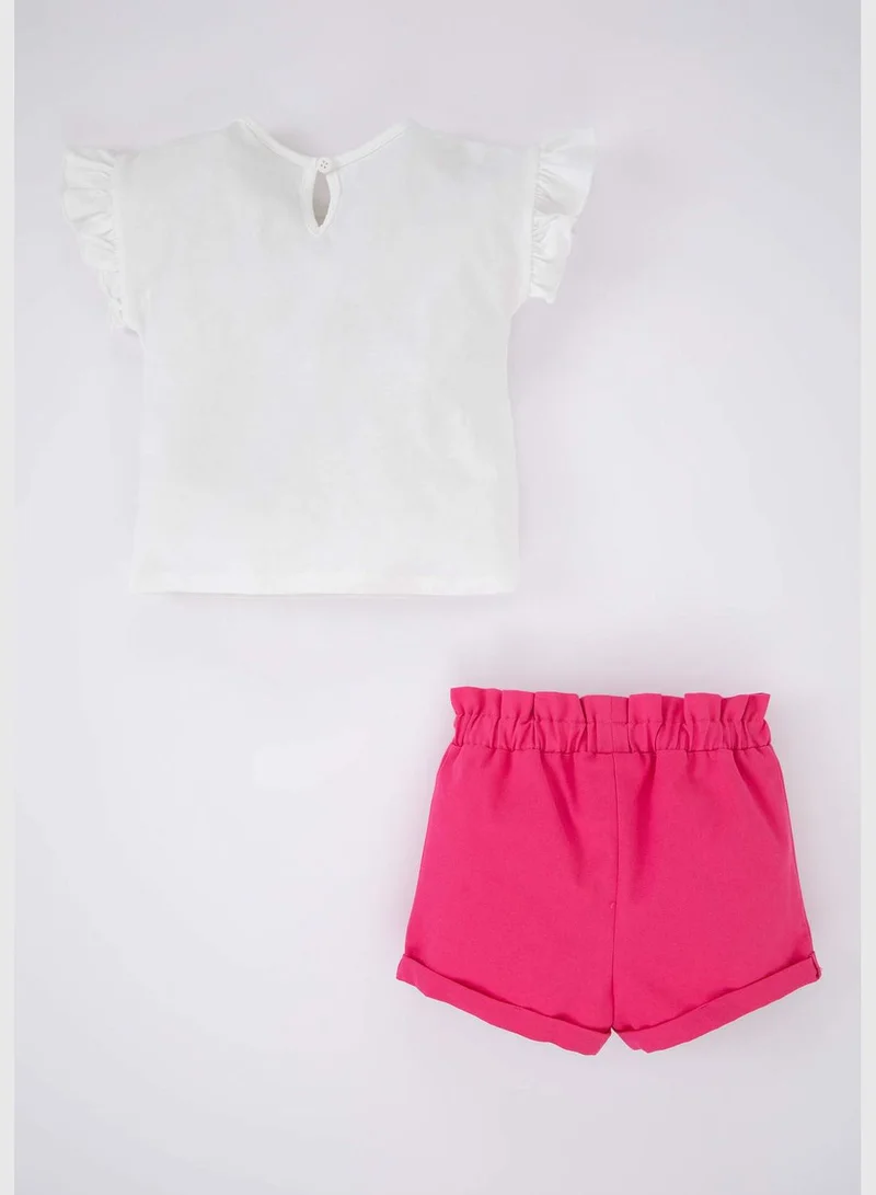 DeFacto 2 Pack BabyGirl Bike Neck Short Sleeve Woven Set