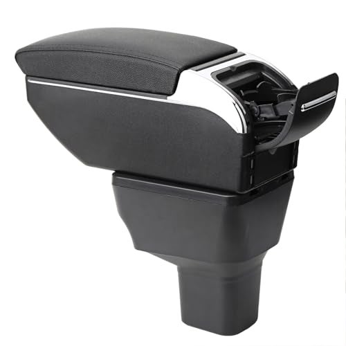 HRCHCG Compatible with Nissan Versa 2020-2024 Adjustable Car Center Console Armrest, Dual USB Chargers Front Rear- Leather Waterproof Car Seat Arm Support, Easy Installation - Image 1