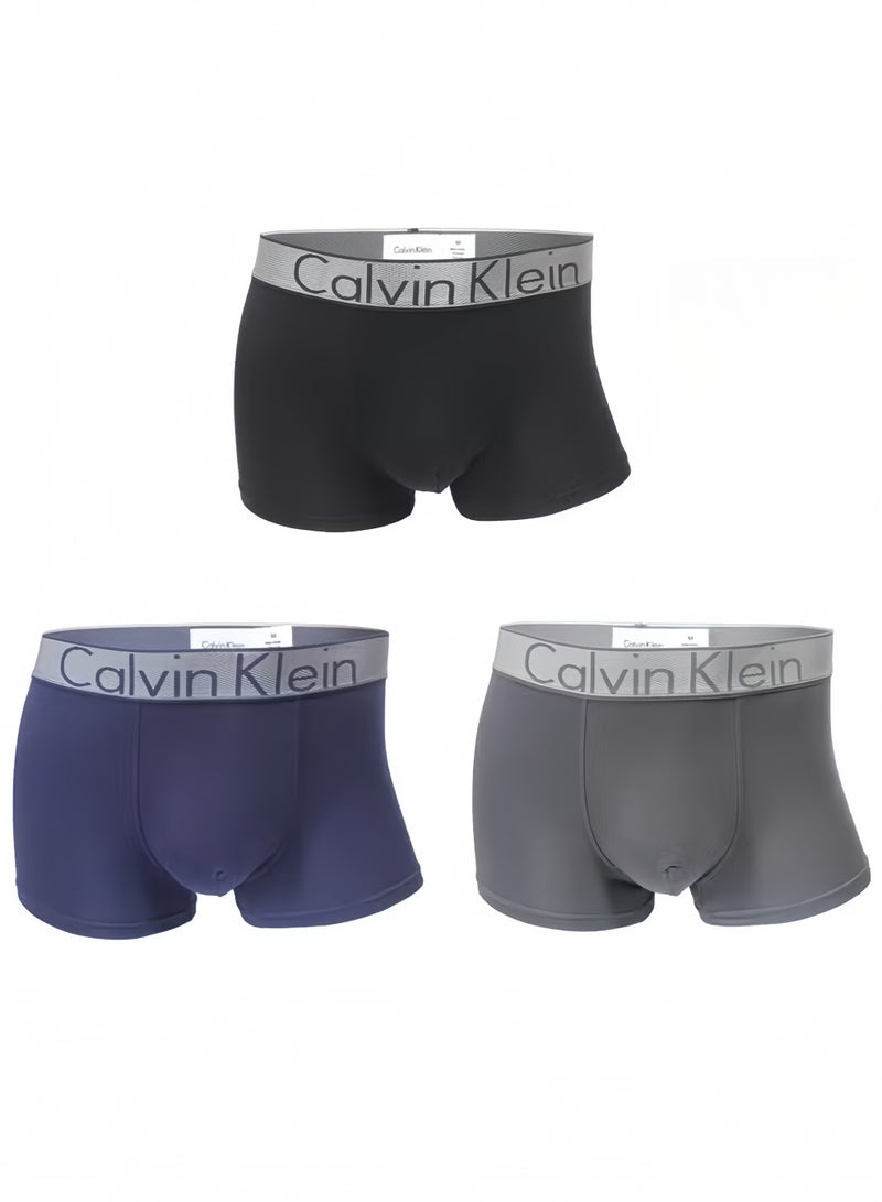 سراويل داخلية رجالية من Calvin Klein (علبة هدايا تحتوي على 3 قطع)، قطنية ومريحة بتصميم ملائم للجسم