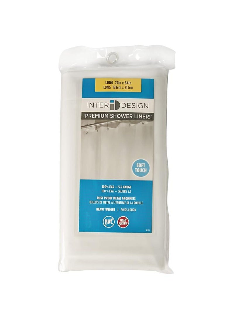 InterDesign 15162 Eva Liner Shower Curtain 213 4 x 182 9 cm, Clear