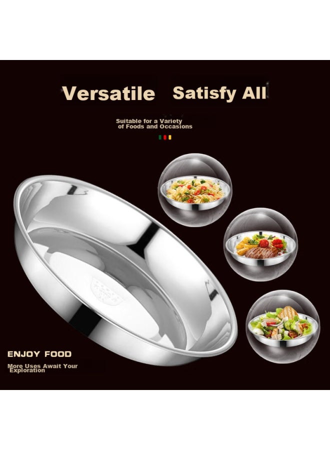 Star Square Xingfang 304 Stainless Steel Shallow Plate, Thick Round Flat-bottomed Dinner Plate, Serving Dish, 16cm - Image 3