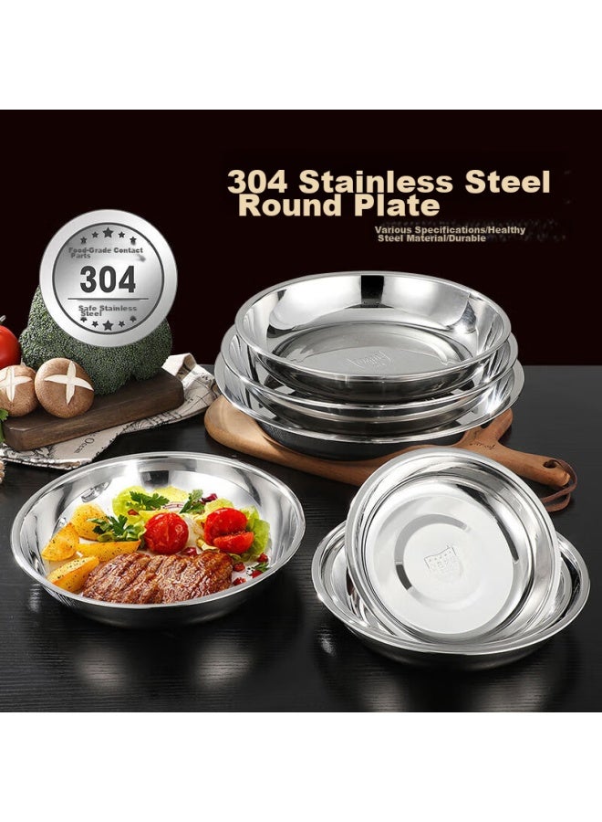 Star Square Xingfang 304 Stainless Steel Shallow Plate, Thick Round Flat-bottomed Dinner Plate, Serving Dish, 16cm - Image 4