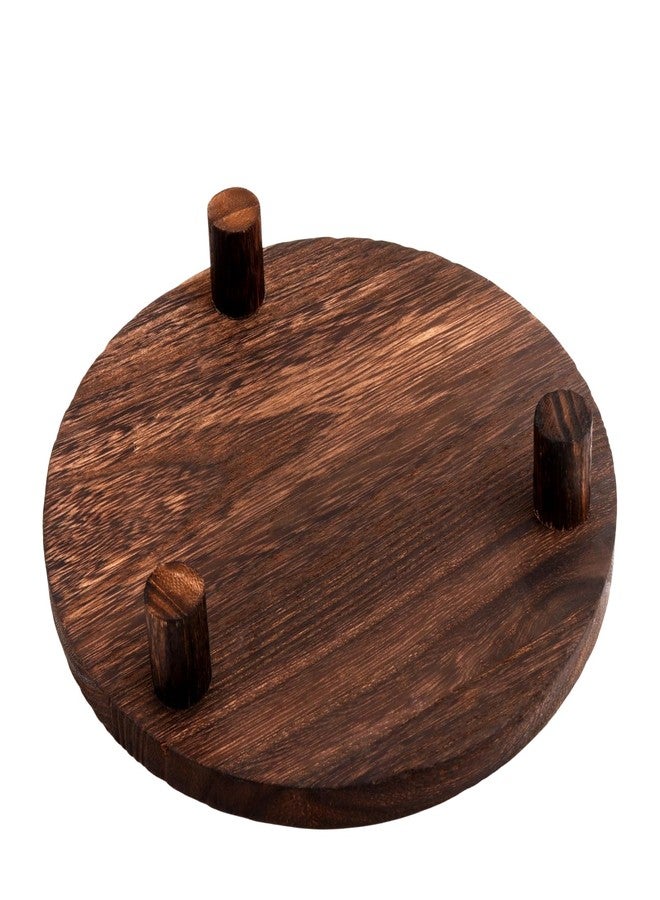 HAKZEON Set of 4 Wooden Risers for Table Display, Round Wood Riser - Round Wooden Pedestal Holder, Wood Pedestal Stand for Plants, Decor, Kitchen, Countertop (4 Sizes) - Image 5
