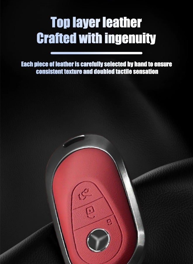 The first layer of cowhide material key cover, suitable for Mercedes-Benz, the original car mold, restore the original texture of the key,goodcar - Image 2