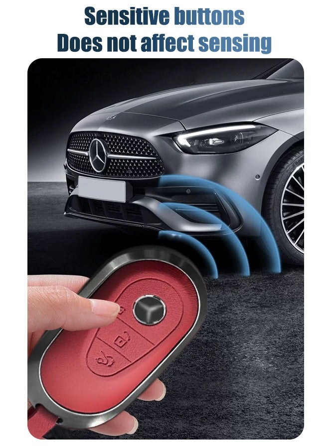 The first layer of cowhide material key cover, suitable for Mercedes-Benz, the original car mold, restore the original texture of the key,goodcar - Image 3