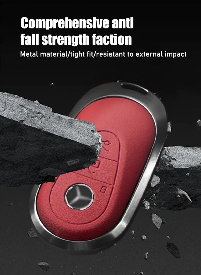 The first layer of cowhide material key cover, suitable for Mercedes-Benz, the original car mold, restore the original texture of the key,goodcar - Image 4
