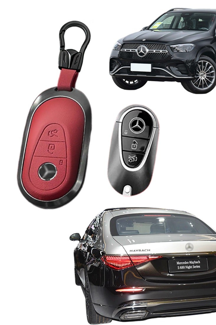 The first layer of cowhide material key cover, suitable for Mercedes-Benz, the original car mold, restore the original texture of the key,goodcar - Image 1