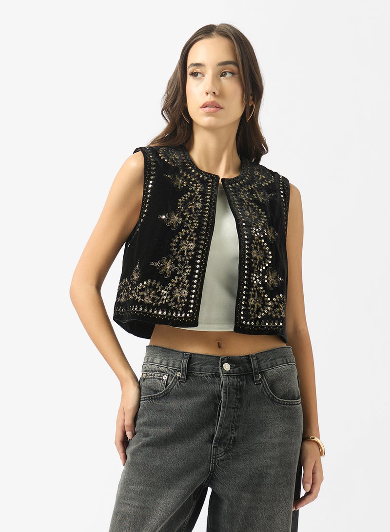 Ginger Embellished Boho Vest Top - Image 1