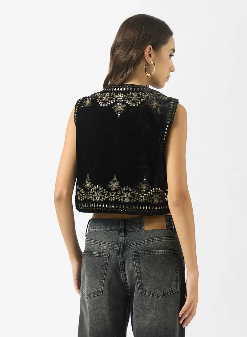 جينجر صدرية بوهيمية مزخرفة