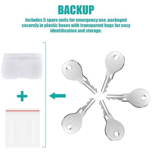 Siapupy 5 Pcs CH751 Key, Siapupy Universal CH751 replacement keys, RV keys for RV compartments, Campers, Storage Cabinets, Trailers, Controller Covers, Locks Carts Shells, Tool Boxes Carts, Silver - Image 5