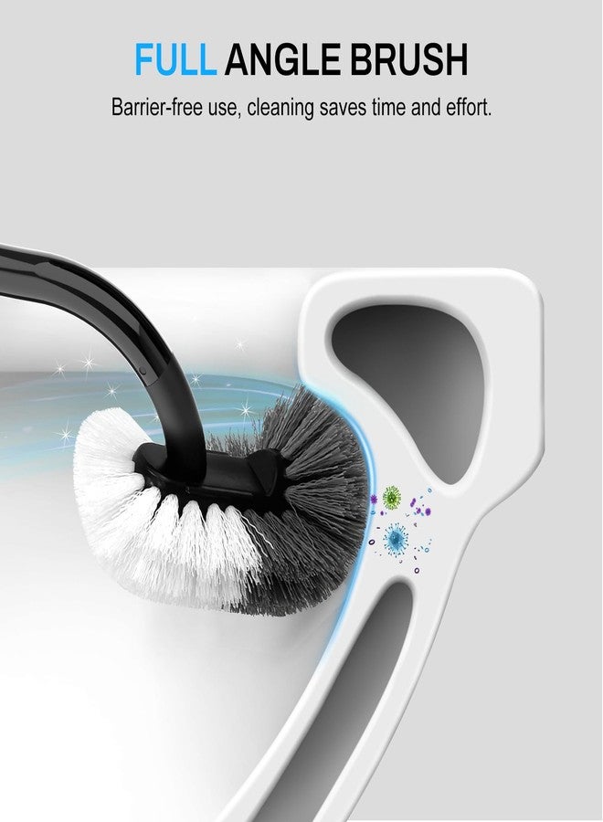 SetSail Toilet Brush and Holder Set, Compact Size Curved Toilet Bowl Brush for Bathroom Deep Cleaning with Stainless Steel Handle Toilet Cleaner Brush, Black - Image 5