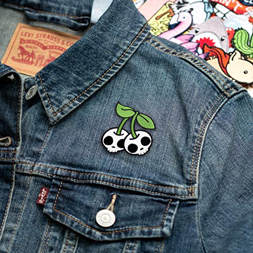 Winks For Days Cherry Skulls Embroidered Iron-On Patch - Image 2