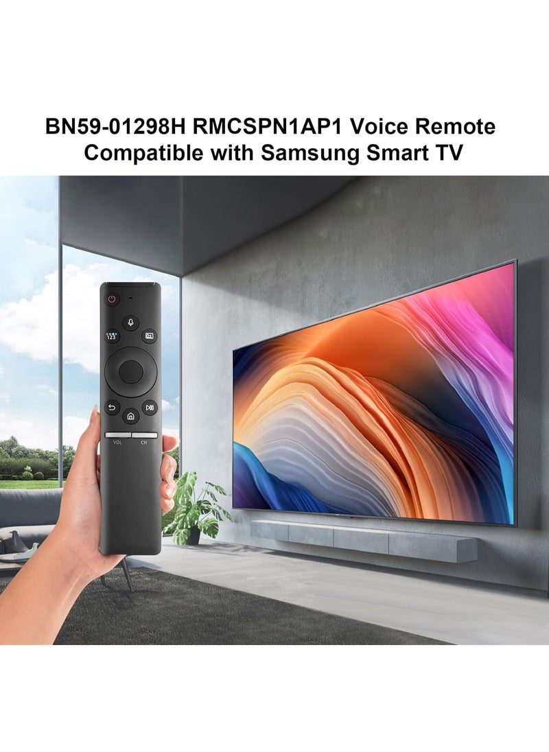 HuHa BN59-01298H RMCSPN1AP1 Replaced Voice Remote fit for Samsung TV Q6FN Q7FN Q8FN QLED Smart 4K UHD TV QN55Q7CNAF QN55Q7FNAF QN55Q8FNBF QN65Q6FNAF QN65Q8FNBF QN75Q6FNAF QN82Q6FNAF QN82Q65FNF with battery - Image 3