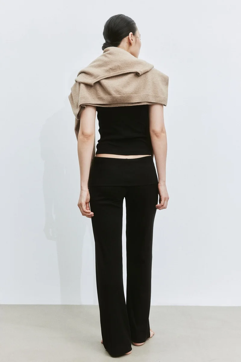 H&M Ribbed Wide-Leg Trousers