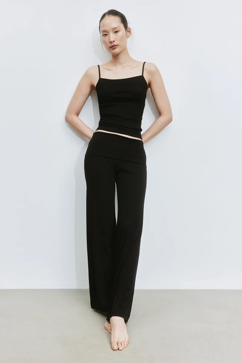 H&M Ribbed Wide-Leg Trousers
