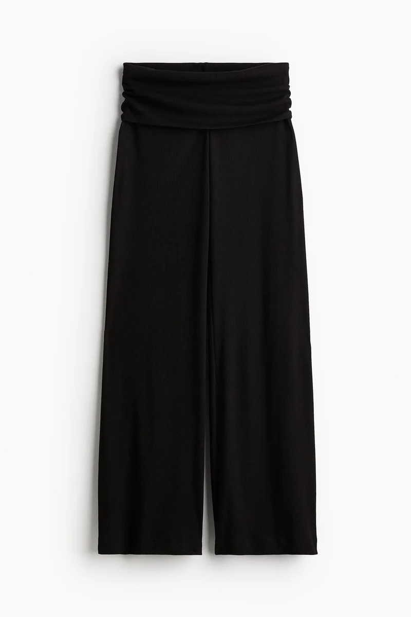H&M Ribbed Wide-Leg Trousers