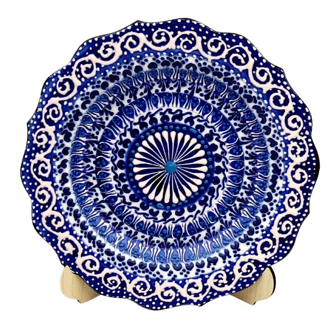TURKISH DECORATIVE PLATE HANDMADE CERAMIC ORNAMENT FOR HOMEOFFICE WALL DECOR