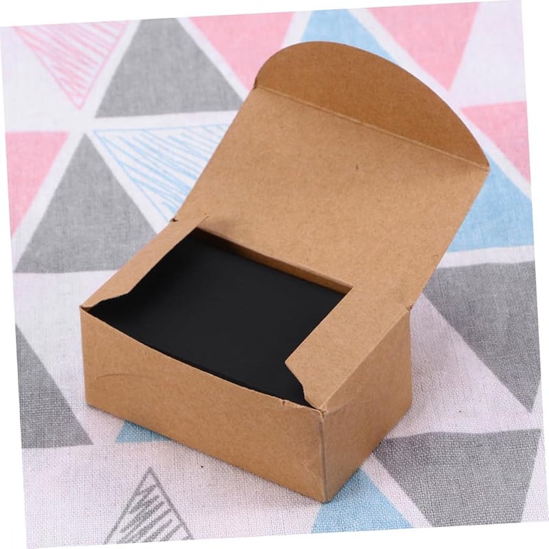 ألواح مذكرة كرافت سوداء بأسلوب ريترو 100 قطعة بطاقات فارغة لملاحظات التهنئة DIY ولصنع القصاصات - Image 5