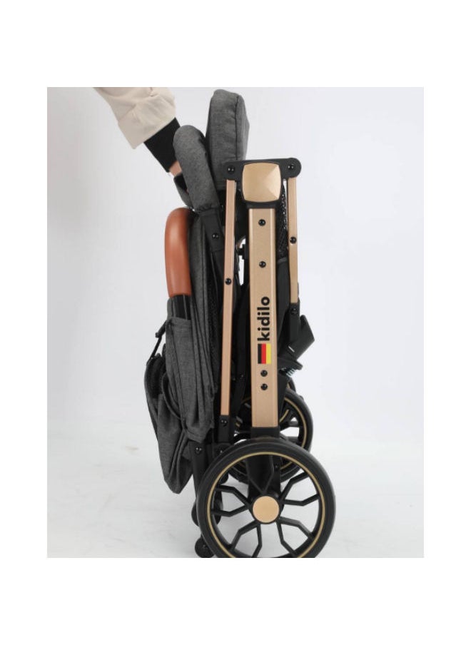 Kidilo - Lightweight Baby Stroller with Foot Cover and Pull Rod, Model K10G - Image 1