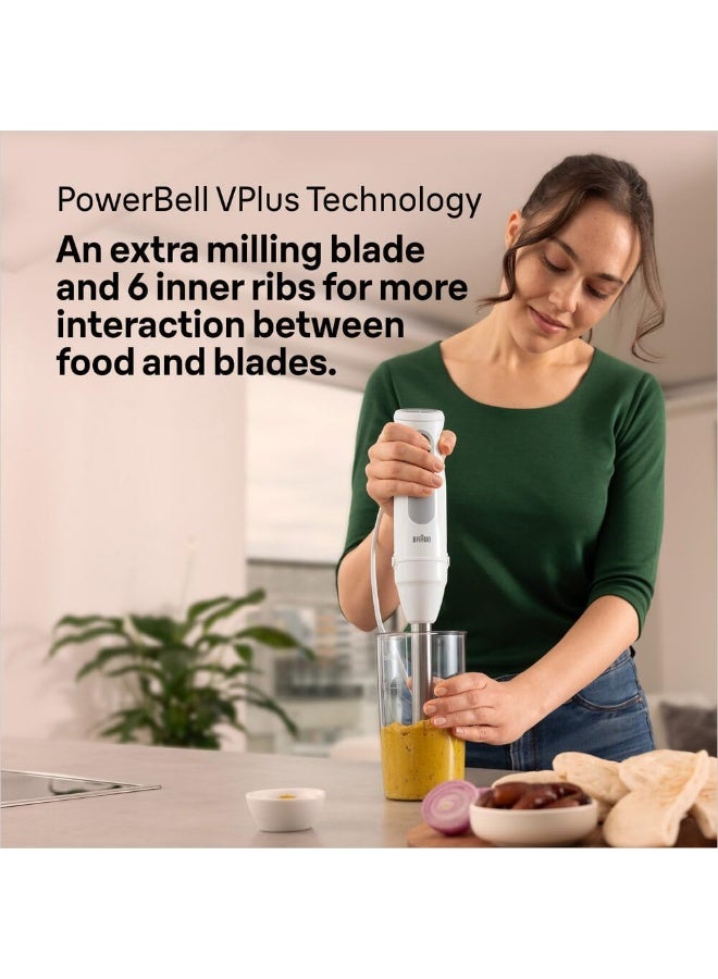 BRAUN Multiquick 5 Hand Blender With Powerbell Plus Technology 1000 W White 600 ML Cup MQ 50001 M - Image 3