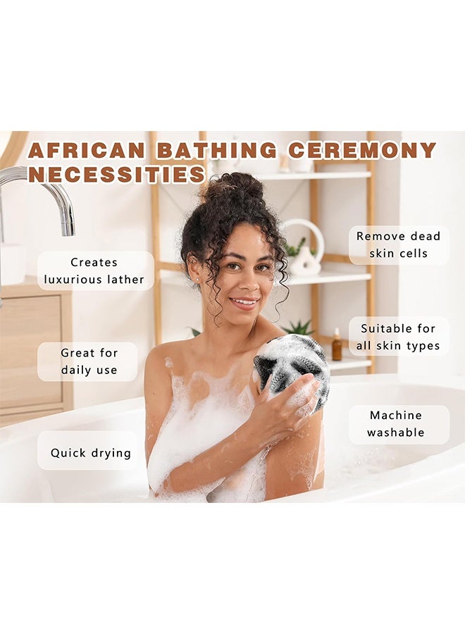 واي جيه ليفة شبكية أفريقية لتقشير البشرة، منشفة استحمام شبكية أفرو للتقشير - Image 4