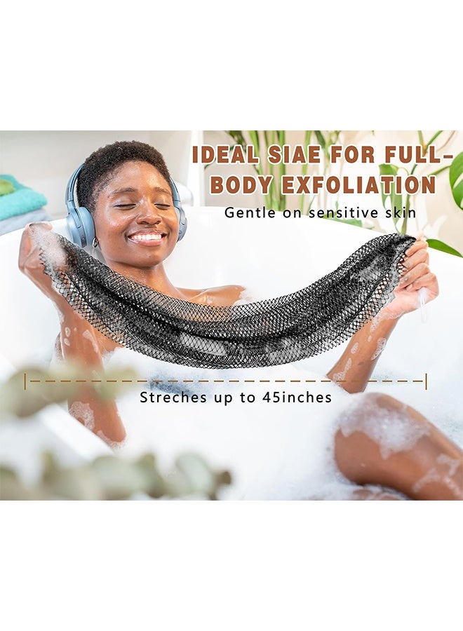 واي جيه ليفة شبكية أفريقية لتقشير البشرة، منشفة استحمام شبكية أفرو للتقشير - Image 2