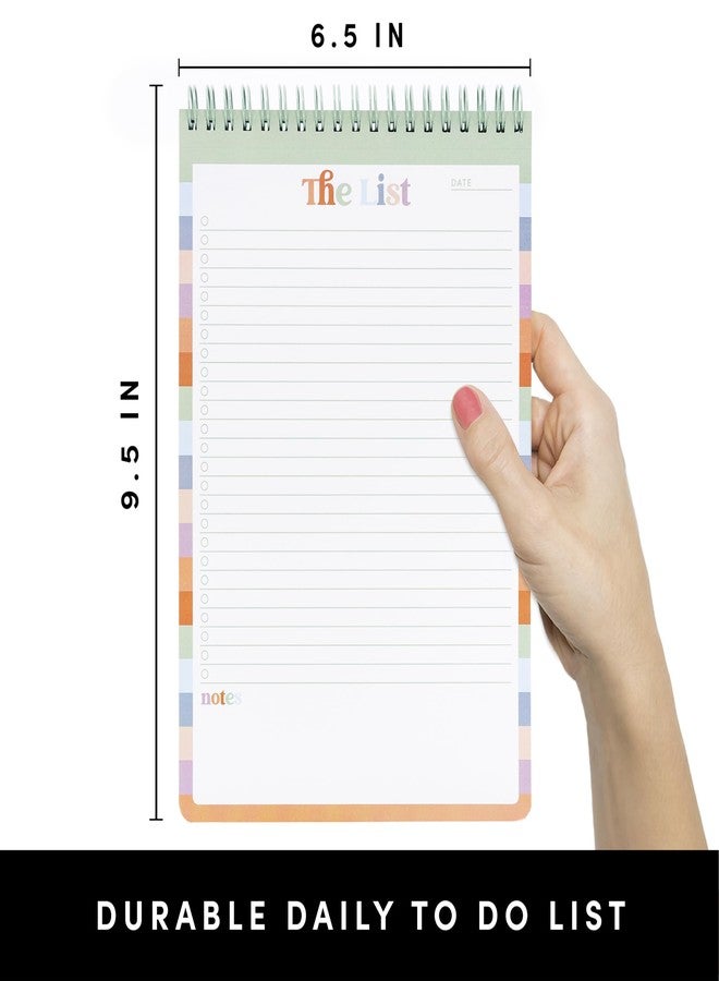 PAPERAGE To Do List Notepad, Daily To Do List Notebook, 60 Double-sided Tear-off Sheets, 1 Pack, 6.5" x 9.5", Undated Daily Planner Checklist for Office, School or Home (Pastel Rainbow Stripe) - Image 2