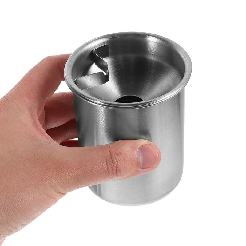 علبة سجائر من الفولاذ المقاوم للصدأ مع غطاء، محمولة مقاومة للرياح، حامل أكواب، علبة رماد بدون دخان للمكتب والتخييم والمركبات - Image 5