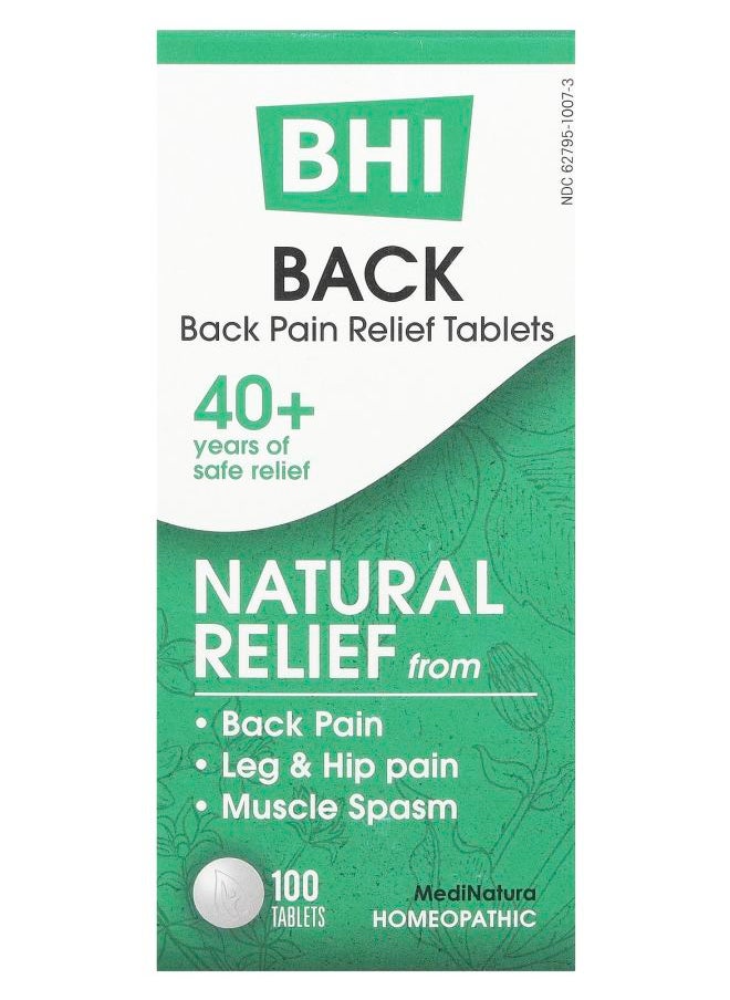MediNatura - BHI Back Pain Relief Tables 100 Tablets - Image 1