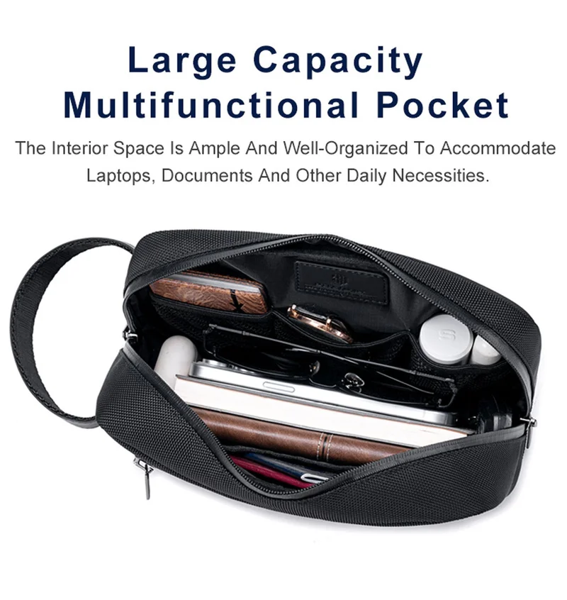 Arctic Hunter Grey Unisex Clutch Bag Durable Premium Water Resistant Carry All Bag with Multiple Pockets for Men and Women K00691 Grey  | Best Price UAE