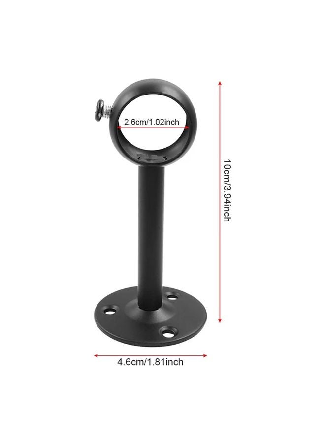 4pcs Black Curtain Pole Brackets Wall Ceiling Mount Garage Warehouse Storage Support - Image 4