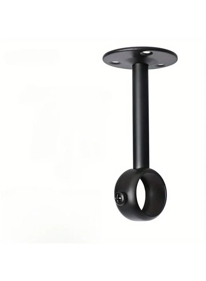 4pcs Black Curtain Pole Brackets Wall Ceiling Mount Garage Warehouse Storage Support - Image 5