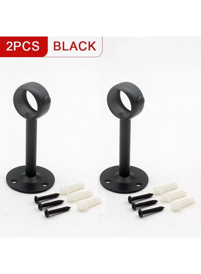 4pcs Black Curtain Pole Brackets Wall Ceiling Mount Garage Warehouse Storage Support - Image 2