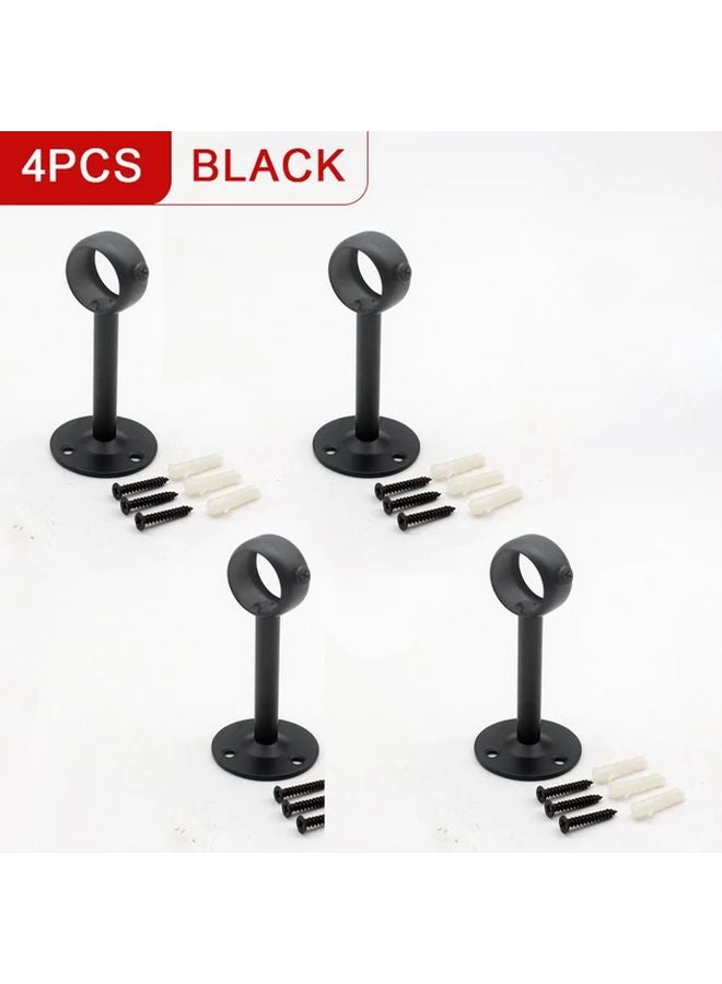 4pcs Black Curtain Pole Brackets Wall Ceiling Mount Garage Warehouse Storage Support - Image 3