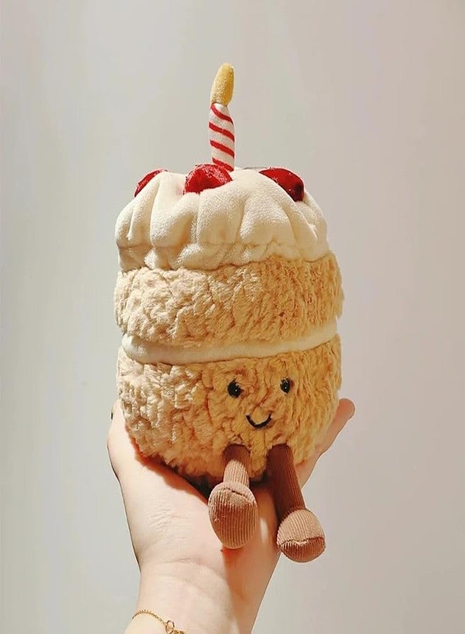Maomoto 11'' Birthday Cake Plush Toy,Cute Smile Cake Pillow Amuseable Birthday Cake Collectable Plush Decoration Funny Soft Food Plushies Toy Gifts for Kids - Image 4