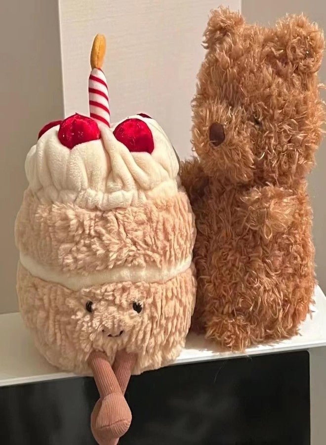 Maomoto 11'' Birthday Cake Plush Toy,Cute Smile Cake Pillow Amuseable Birthday Cake Collectable Plush Decoration Funny Soft Food Plushies Toy Gifts for Kids - Image 5