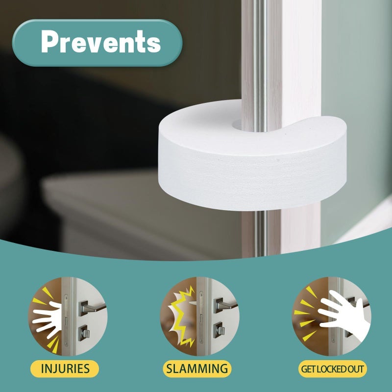 White 6Pcs Door Finger Pinch Guards Soft Foam Safety Slam Stoppers - Image 1