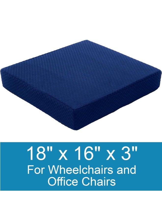 careX Memory Foam Seat Cushion - Office Chair Cushion And Wheelchair Cushion - Comfortable Chair Pad  18  X 16  X 3 - Image 2