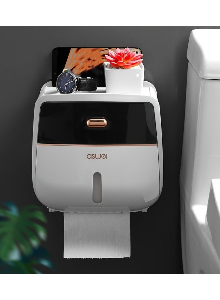 Wall-Mounted Toilet Paper Holder, Waterproof Tissue Box Shelf, Space-Saving, Modern Design, Suitable for Bathroom, Toilet, Home Decor, Easy to Install, Holds Multiple Rolls, Durable, Rust-Resistant, Bathroom Accessories, Home Improvement - Image 1