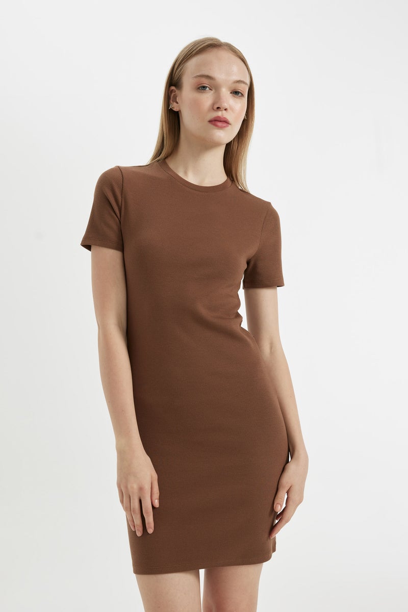 DeFacto Woman Bodycon Crew Neck Ribbed Camisole Mini Dress  - Image 4