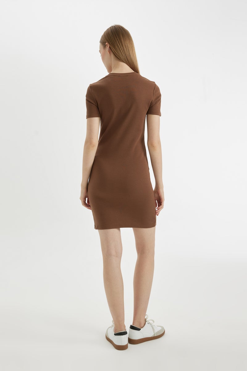 DeFacto Woman Bodycon Crew Neck Ribbed Camisole Mini Dress  - Image 5