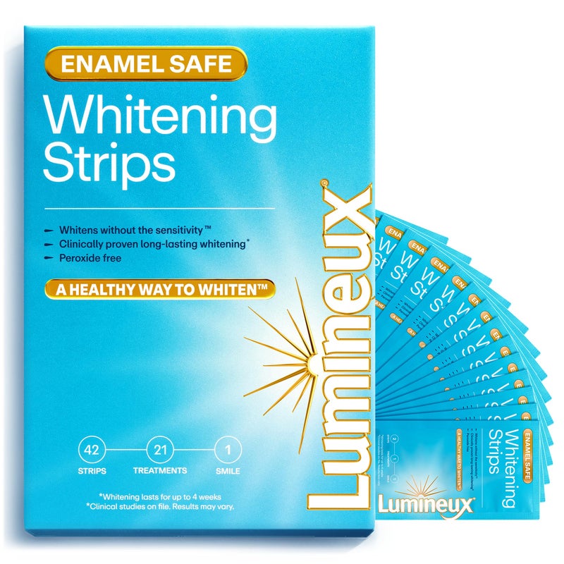 Lumineux Teeth Whitening Strips 21 Treatments Peroxide Free Enamel Safe for Whiter Teeth Whitening Without The Sensitivity Dentist Formulated Sensitivity