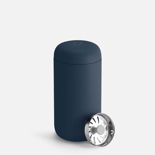 Fellow 12 oz Carter Move Travel Mug  VacuumInsulated Stainless Steel Travel Coffee Mug  Coffee Tumbler with Ceramic Interior and Splash Guard  Stone Blue