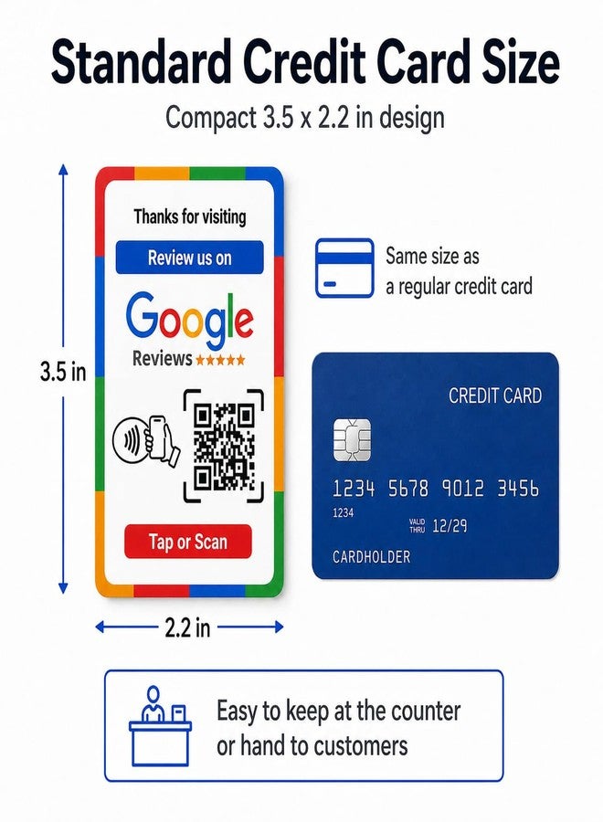 QRLynk NFC Tap Google Review Card - Boost Customer Feedback with Tap & Scan QR - No App, No Subscription - Works on iPhone & Android (6 Pack) - Image 5